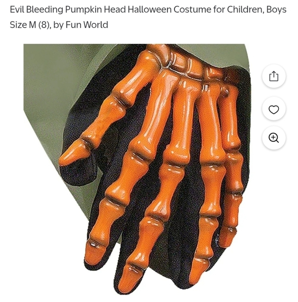 Evil Bleeding Pumpkin Kids Costume - NWT Size S 4-6 - Picture 7 of 8